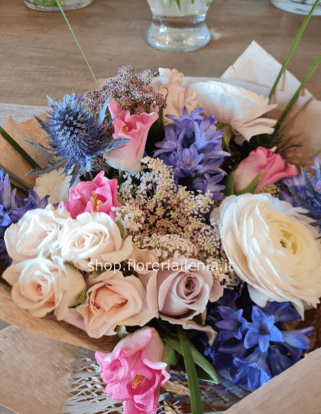 Bouquet rosa bianco e lilla